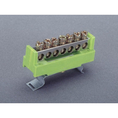 01258 Шина PE 63А, жовто-зелена, з кріпленням для швидкого монтажу