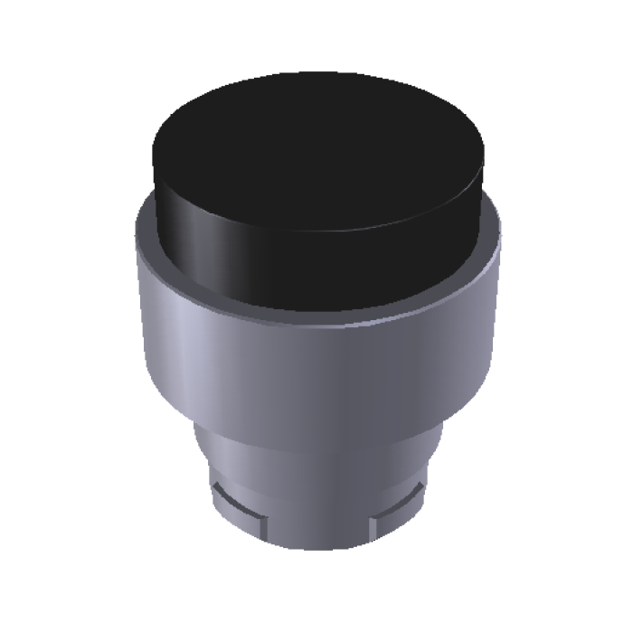 ECX 1110 Кнопка виступаюча без фіксації, чорна, металевий корпус 30 мм