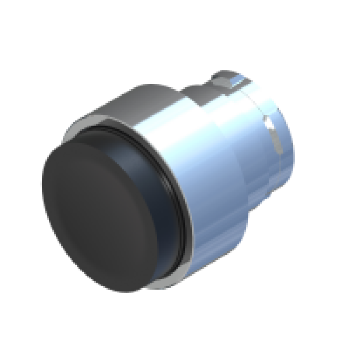 ECX 1110 Кнопка виступаюча без фіксації, чорна, металевий корпус 30 мм