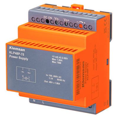 Блок живлення на DIN-рейку KLP 1Ph 48V DC 1.56A 75W