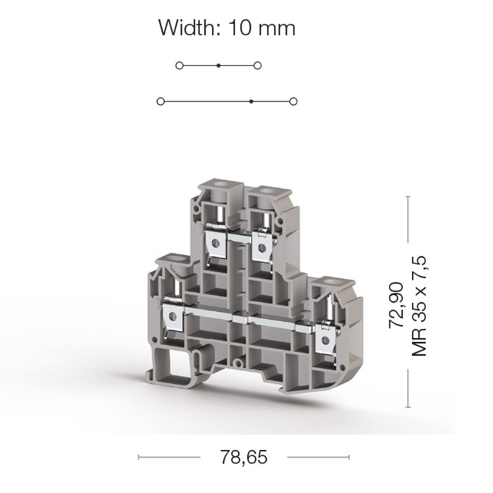 Клема Klemsan PIK Дворівнева 10 мм - 0.0.0.3.19909
