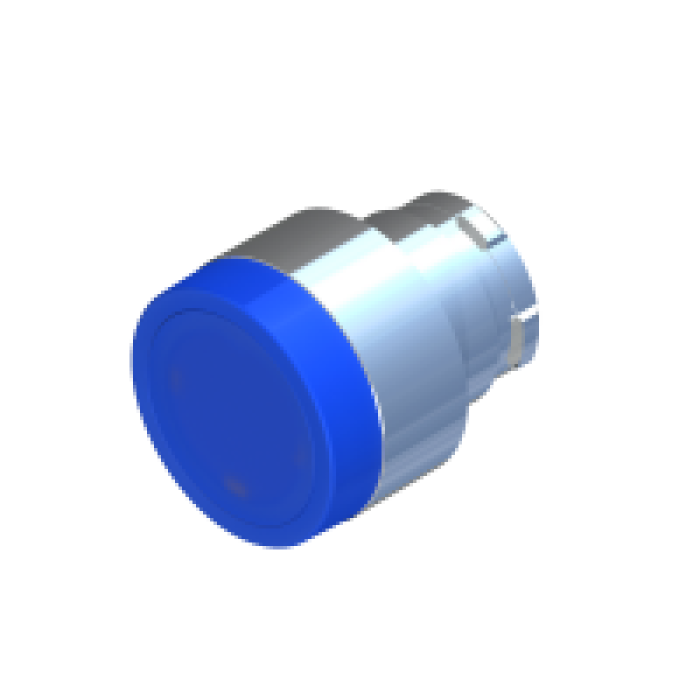 ECX 1204 Упр головка кнопки без фіксації з синім підсвічуванням