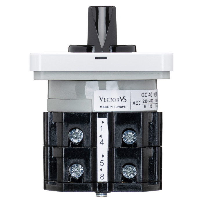 Кулачковий перемикач GC 40A 4P схема 92 (0-1)