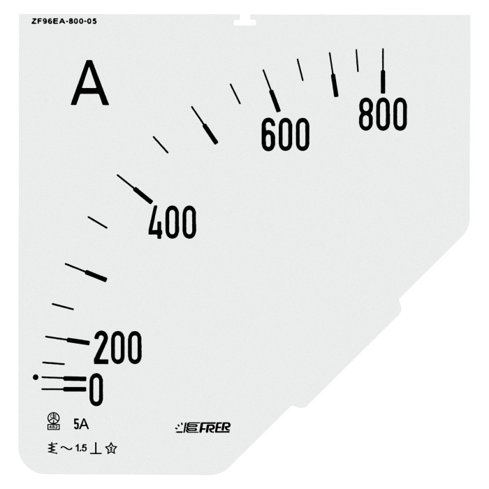 Шкала амперметра FRER ZF 800/5А В - ZF96EAX800X05