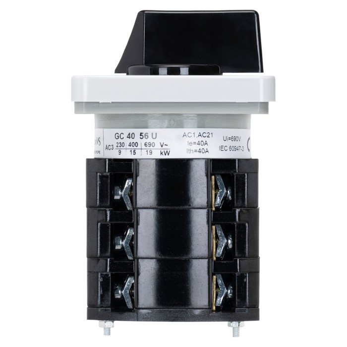 Кулачковий перемикач GC 40A 3P схема 56 (1-2)