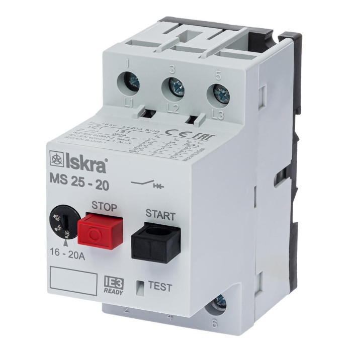 Автомат захисту двигуна 20A серії MS25