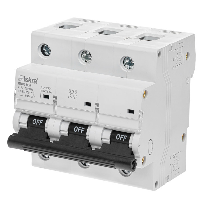 Модульний автоматичний вимикач ISKRA RI103 3P B100A 10кА - 786101230000