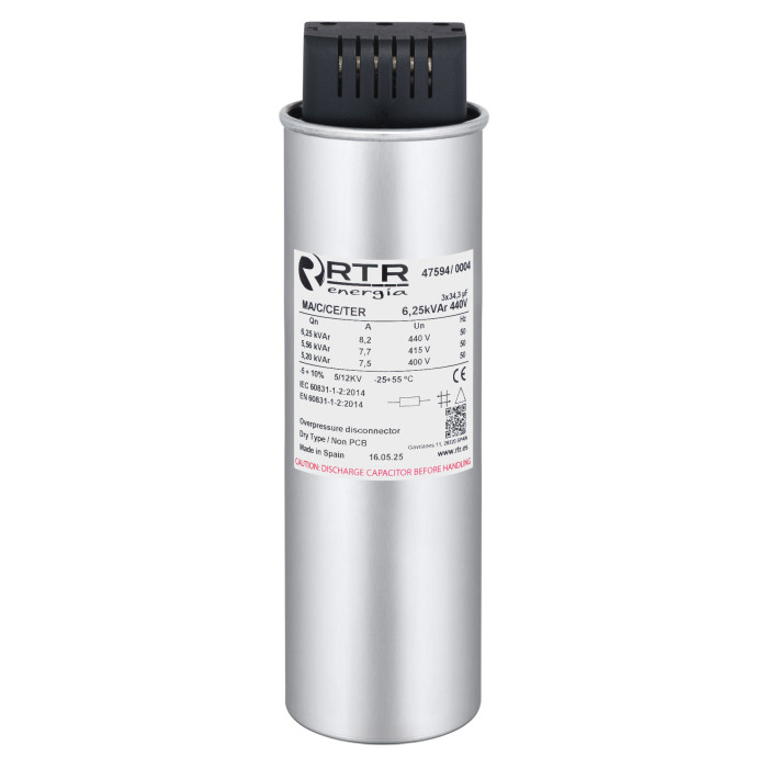 Конденсатор RTR Energia MA/C/CE/TER 6.25 кВАр 440V