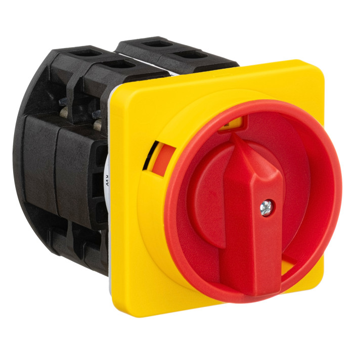 Кулачковий перемикач GC 63A 3P схема 10 (0-1) жовто-червоний