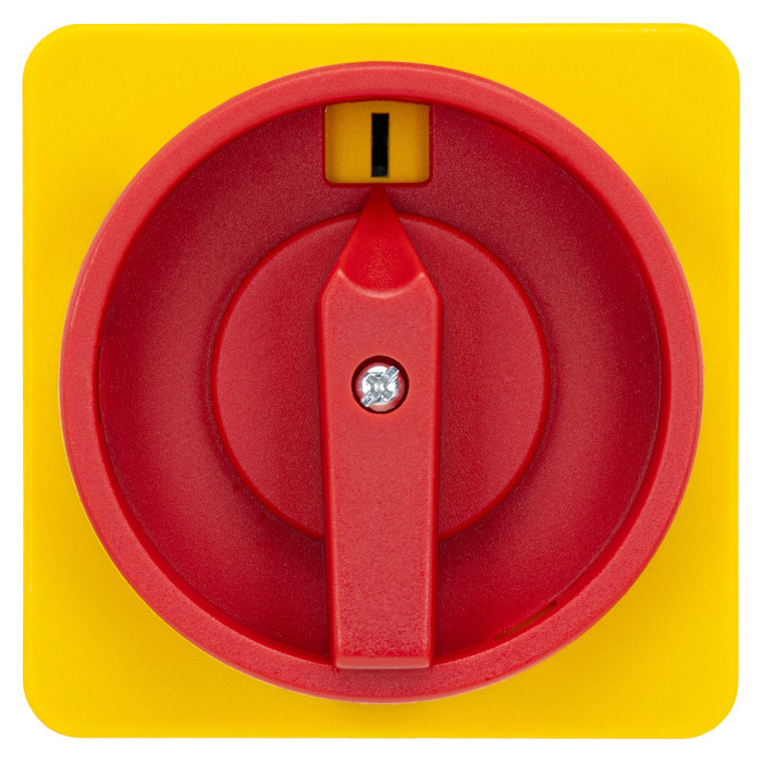 Кулачковий перемикач GC 63A 3P схема 10 (0-1) жовто-червоний