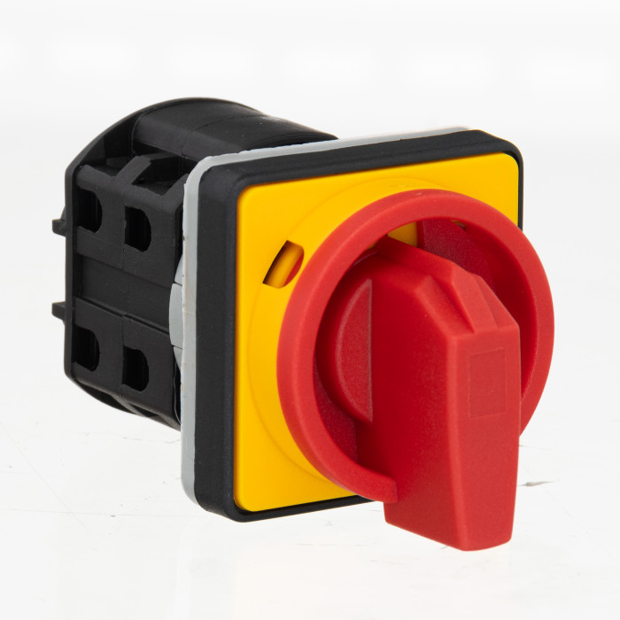 Кулачковий перемикач GC 63A 3P схема 10 (0-1) жовто-червоний
