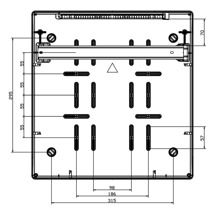 PCSN18PT/RR Настінний корпус для сил. розеток з отвора STAR 1х18 MOD 436x418x147мм, IP65, шини N+PE