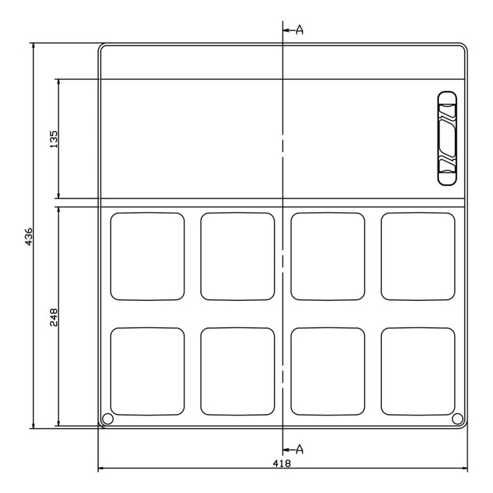 PCSN18PT/RR Настінний корпус для сил. розеток з отвора STAR 1х18 MOD 436x418x147мм, IP65, шини N+PE