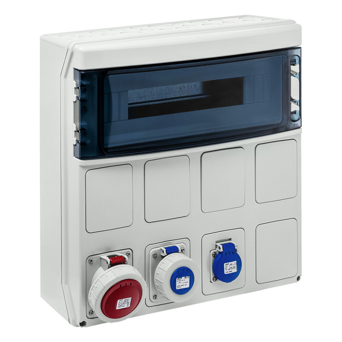 PCSN18PT/RR Настінний корпус для сил. розеток з отвора STAR 1х18 MOD 436x418x147мм, IP65, шини N+PE