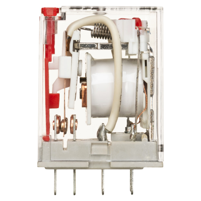 Проміжне реле 2P 10A 24V АC LED+Тест + Колодка зі скобою тип D