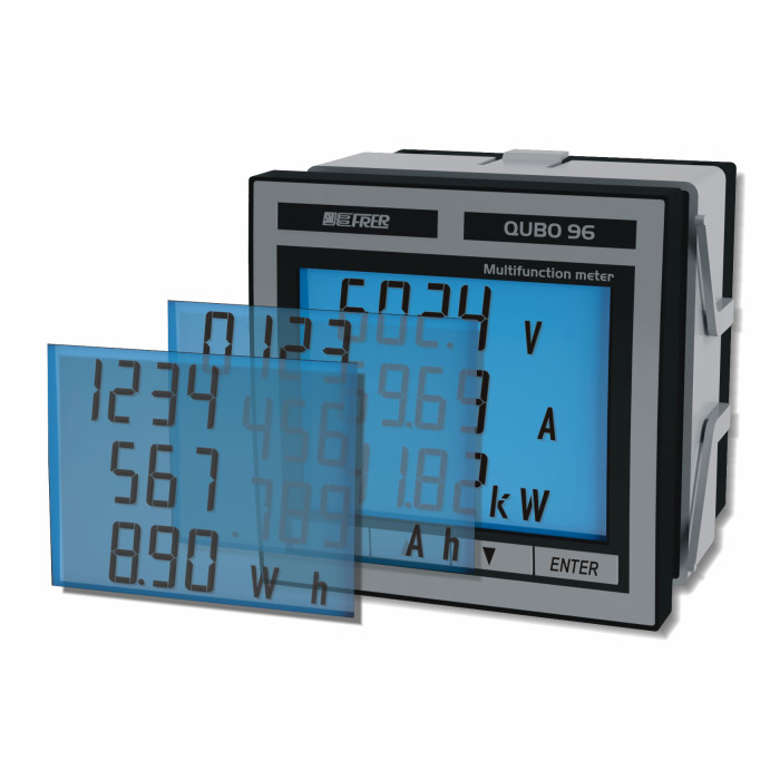 Q96C3LX60MD2H Аналізатор мережі щитовий 96х96мм DC, Вх.220V, шунт/60mV, RS485, живл. 80÷260V AC/DC