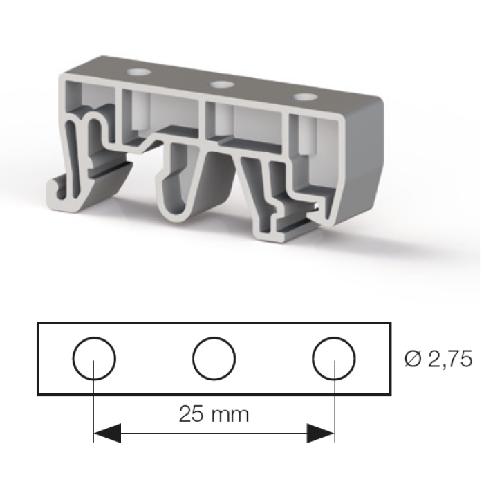 0.0.0.4.98459 Адаптер для рейки RA 10 Сірий (1 шт | пак 10 шт)