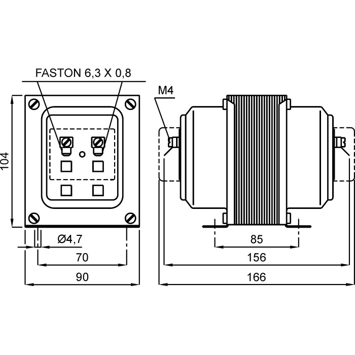 TTV020690XCO Трансформатор напруги (0.5=20VA), 690/100V