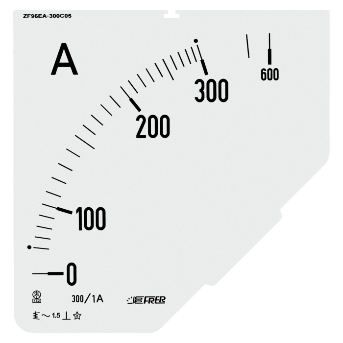 Шкала амперметра FRER ZF 300/5А В - ZF96EAX300C05
