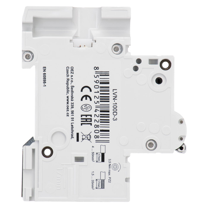 Модульний автоматичний вимикач OEZ LVN 3P D100A 10kA