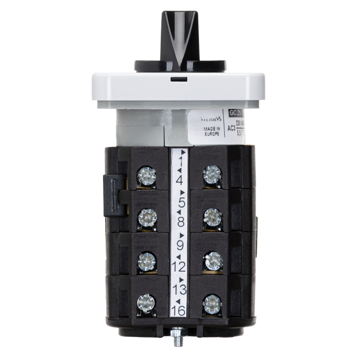 Кулачковий перемикач GC 25A схема 12 (0-Y-Δ)