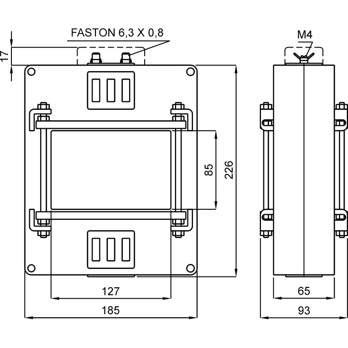 Трансформатор струму вихід 4-20 мА FRER MAT128 2000 А 128 × 85 - MAT1282K0X42