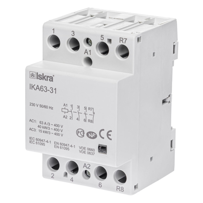 Модульний контактор ISKRA IKA 63A 230В AC 3NO+1NC - 030045533000