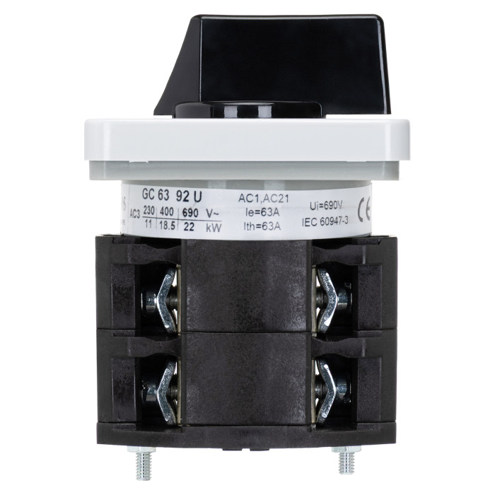 Кулачковий перемикач GC 63A 4P схема 92 (0-1)