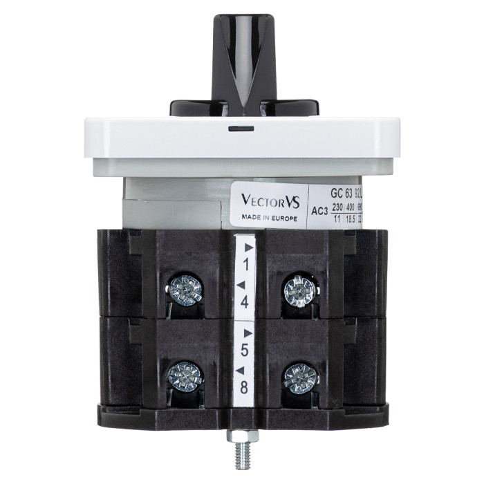 Кулачковий перемикач GC 63A 4P схема 92 (0-1)