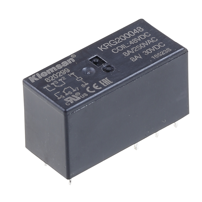 Мініатюрне проміжне реле KRG 2PCO 8A 48V DC