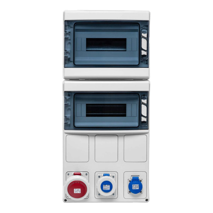 PCSN24PT/RR Настінний корпус для сил. розеток з отв STAR 2х12 MOD 688x310x147мм, IP65 з шинами N+PE