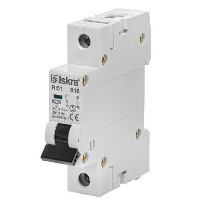 Модульний автоматичний вимикач ISKRA RI51 1P B16A 6кА