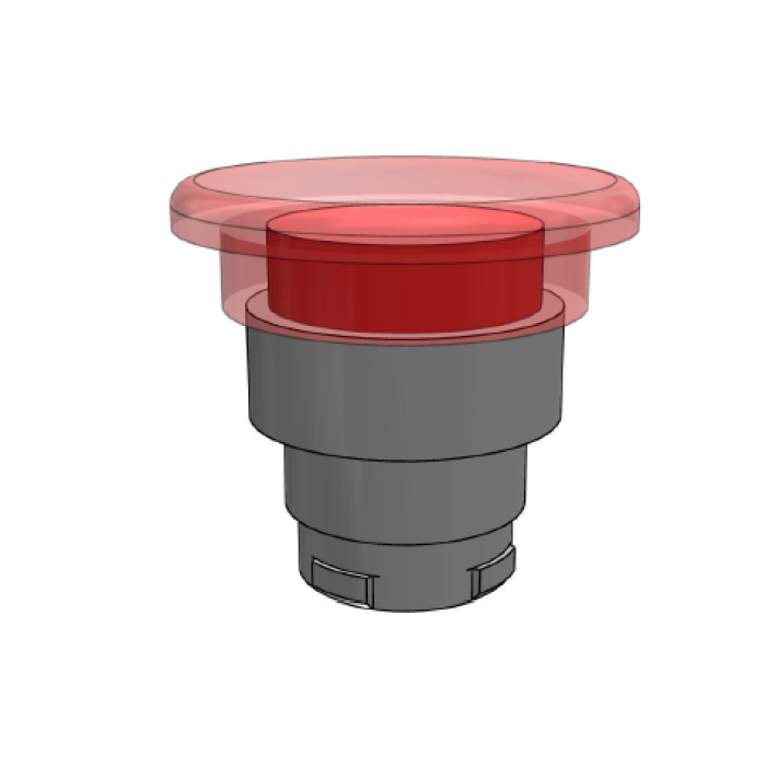 Грибоподібна кнопка 40 мм, червона з підсвічуванням COMEPI - ECX 1221