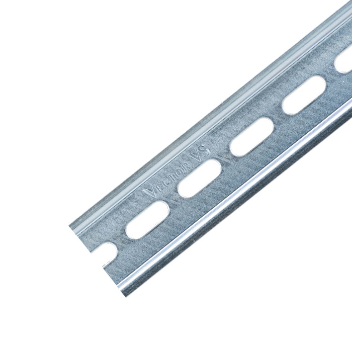 Монтажна DIN-рейка Vector VS HDG 35x7.5mm з перфорацією (2m) (Galvanic)