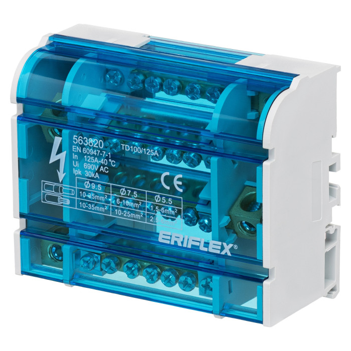 Чотириполюсна колодка nVent Eriflex TD 100/125A 6 виходів