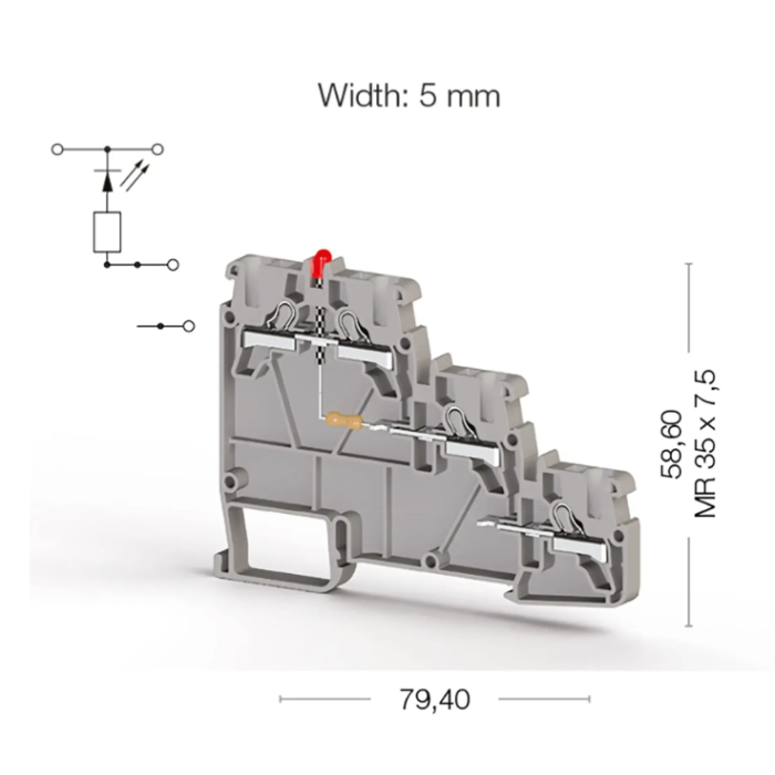 Клема Klemsan PYK Трирівнева 2.5 мм - 0.0.0.3.07429