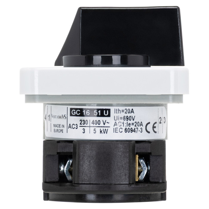 Кулачковий перемикач GC 16A 1P схема 51 (1-0-2)