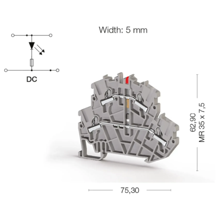 Клема Klemsan PYK Дворівнева 2.5 мм - 0.0.0.3.07349