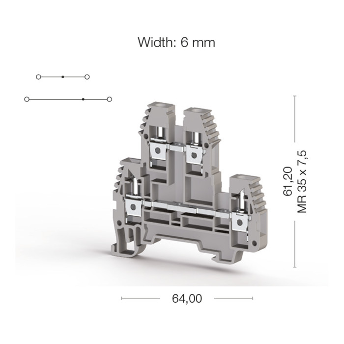 Клема Klemsan PIK Дворівнева 4 мм - 0.0.0.3.19109
