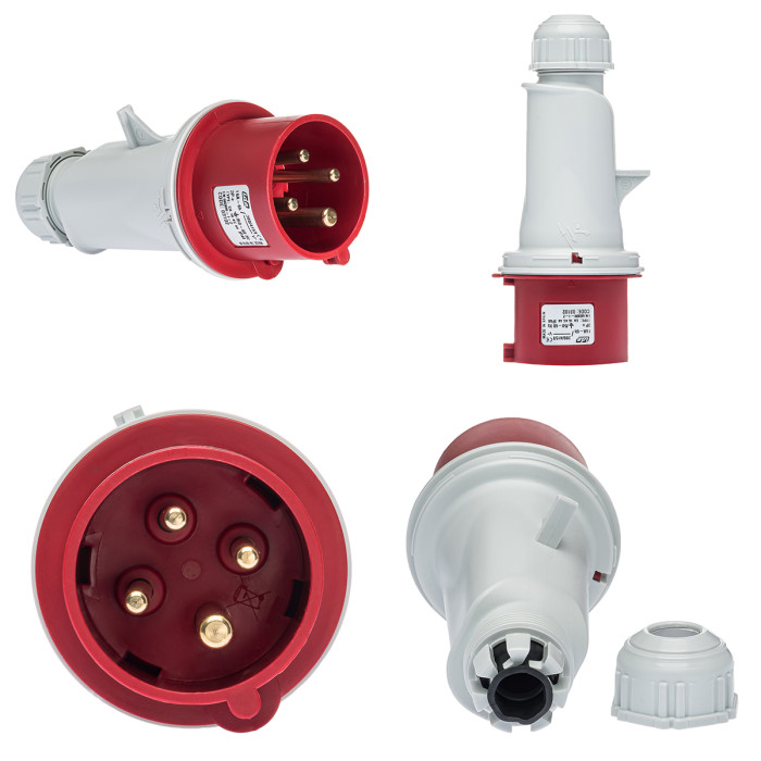 Вилка кабельна IDE MUNDIAL 3P+E 16A 380–415V IP44