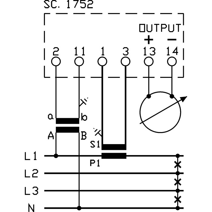 Ваттметр FRER F96W 90˚ -10/0/60kWt 5 A/400 В - F96WNXYYYZQ5