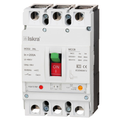 786103500000 MOD2 3NL 200A OLD Автоматичний вимикач з регульованим розчеплювачем 200А, 36кА