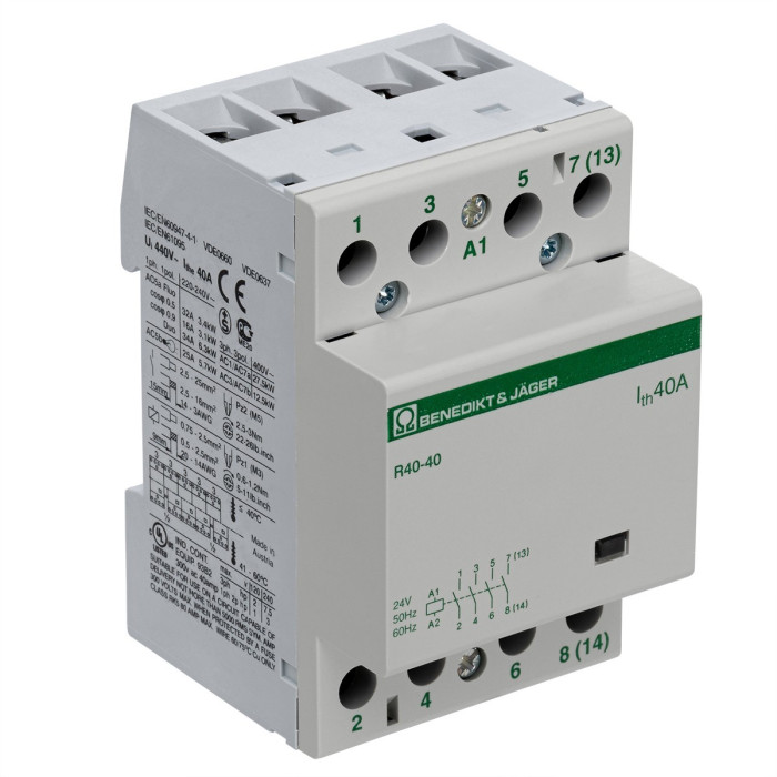 Модульний контактор Benedict R40 40A 24В AC - R40-40 24