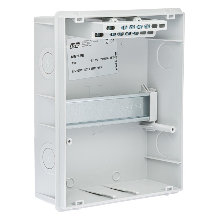 BM8PT/RR Корпус розподільчий внутр. прозоре вікно ORO,1x8 модуля 248x210x97, IP40, з шинами N і PE