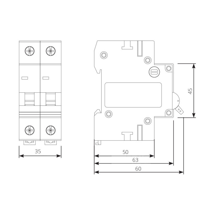Модульний автоматичний вимикач ISKRA RI52 2P C10A 6кА - 786091119000