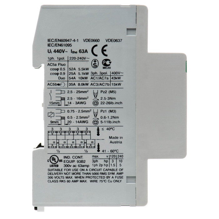 Модульний контактор Benedict R63 63A 220-240 - R63-04 230