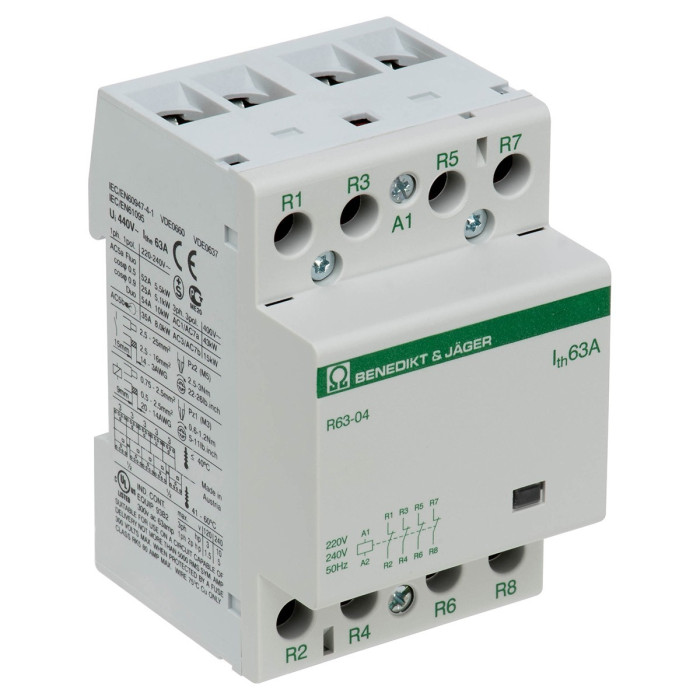 Модульний контактор Benedict R63 63A 220-240 - R63-04 230