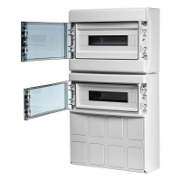 Настінний корпус для сил. розеток IDE STAR 2х18 MOD 728x418x147мм, IP65 з шинами N+PE