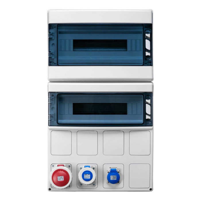 CSN36PT/RR Настінний корпус для сил. розеток STAR 2х18 MOD 728x418x147мм, IP65 з шинами N+PE