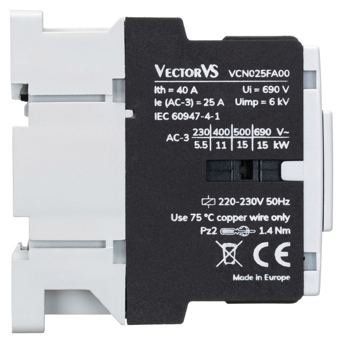 Контактор Vector VS VCN 30A 24V DC NO